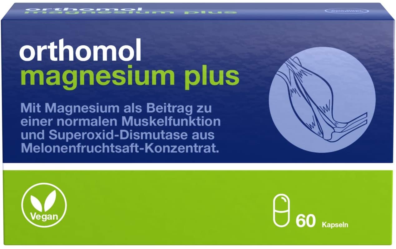 Orthomol Magnesium Plus 60er Kapseln - Magnesiumkapseln zur Nahrungsergänzung für Muskelfunktion & Superoxid Dismutase