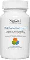 Produktbild von Bewertung NatuGena PolyColor Spektrum für Longevity und better-aging gegen oxidativen Stress hochdosiertes Vitamin E Trans-Resveratrol Quercetin gepuffertes Vitamin C Lycopin 120 Kapseln 60-Tage-Packung