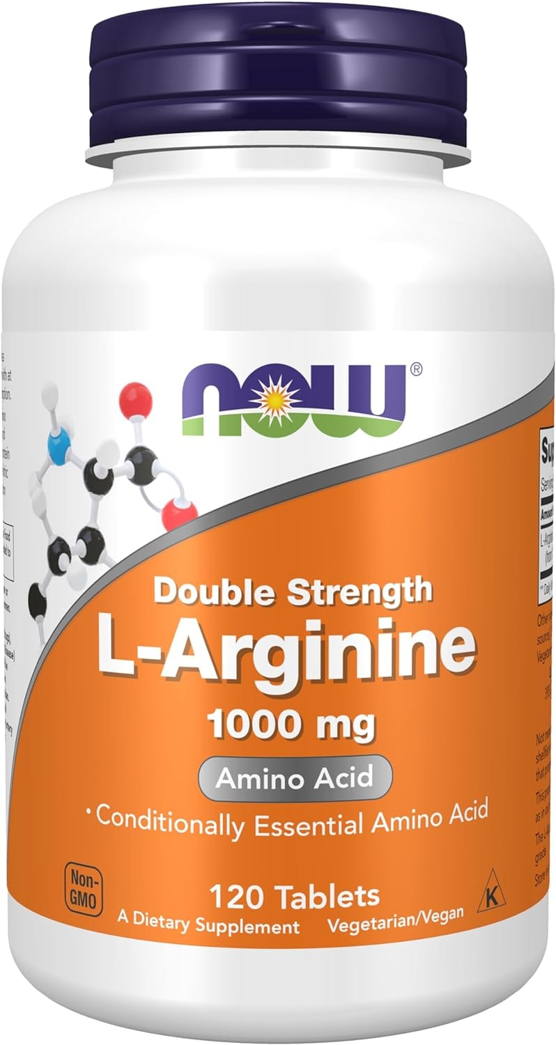 Produktbild von Bewertung Now Foods Double Strength L-Arginine 1.000mg 120 vegane Tabletten Aminosäure Laborgeprüft Glutenfrei Sojafrei Gentechnikfrei