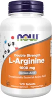 Produktbild von Bewertung Now Foods Double Strength L-Arginine 1.000mg 120 vegane Tabletten Aminosäure Laborgeprüft Glutenfrei Sojafrei Gentechnikfrei