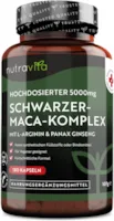 Produktbild von Bewertung nutravita Maca Kapseln schwarz Hochdosiert mit 5000mg 180 vegane Kapseln Zusätzlich mit Panax Gingseng und L-Arginin Laborgetestet in Deutschland Ohne Zusätze und GVO Frei 6 Monatsvorrat