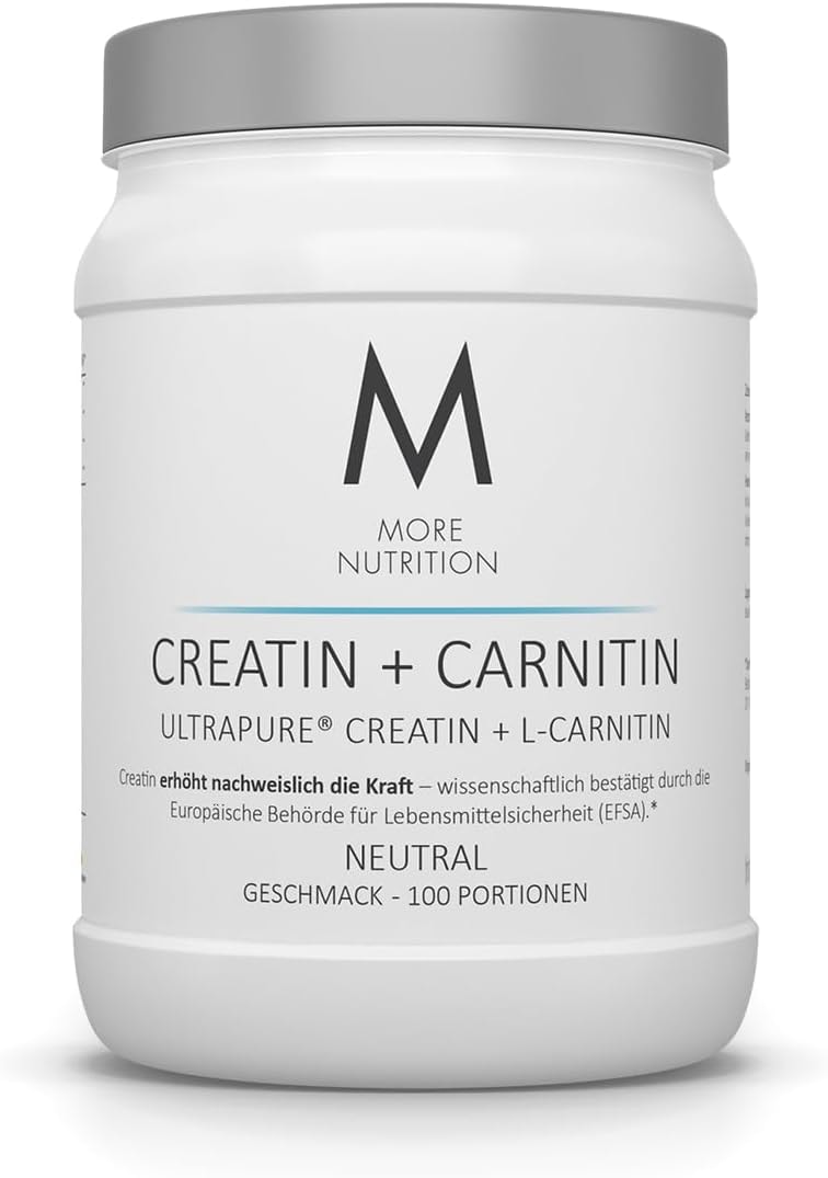 Produktbild von Bewertung MORE NUTRITION Creatin und Carnitin 500g Natural Kreatin Monohydrat Pulver