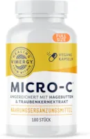 Vimergy Micro-C Vitamin C Kapseln 180 Stück 500 mg Vitamin C Säurearmes Vitamin C Hochdosiert Hagebutte Für mehr Vitalität Glutenfrei Koscher Geeignet für Veganer