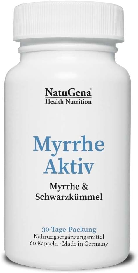 Produktbild von Bewertung NatuGena MyrrheAktiv Schwarzkümmel 60 Kapseln 30 Tage