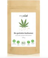 Produktbild von myvial Bio Hanfsamen geröstet 250g vegan glutenfrei 100% Lecker: ungeschält geröstet & süß gewürzt Gesunder Superfood Protein Snack Vegane Süßigkeiten für eine bessere Verdauung