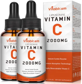Produktbild von Vitablosm 2 Flaschen Maximale Absorption Liposomales Vitamin C | Fettlösliche VIT C | Nicht GVO | Vegan freundlich