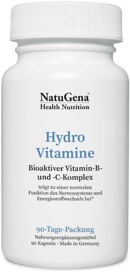 Produktbild von Bewertung NatuGena HydroVitamine bioaktiver Vitamin B und C-Komplex enthält alle 14 B Vitamine und natürliches Vitamin C 90 Kapseln