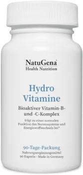 Produktbild von Bewertung NatuGena HydroVitamine bioaktiver Vitamin B und C-Komplex enthält alle 14 B Vitamine und natürliches Vitamin C 90 Kapseln