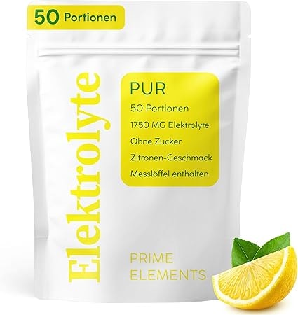 Produktbild von Bewertung PRIME ELEMENTS Elektrolyte hochdosiert ohne Zucker 100 Portionen mit je 1750 MG Elektrolyte Pulver für Sportler bei Flüssigkeitsverlust 500g Zitronen-Geschmack