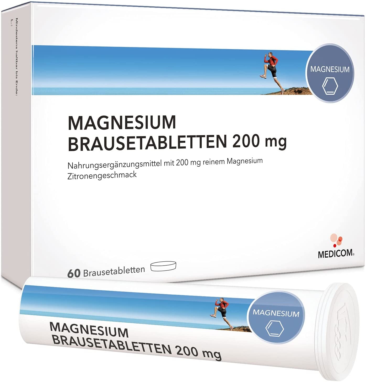 MEDICOM NOBILIN Magnesium 60 Brausetabletten – VEGAN – 200 mg reines Magnesiumcarbonat mit fruchtigem Zitronengeschmack • 2-Monatsvorrat • Bekannt aus Ihrer APOTHEKE