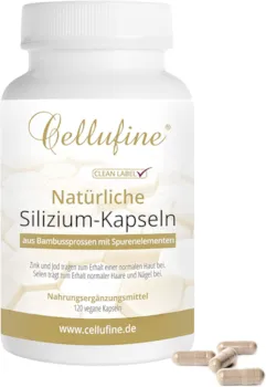 Produktbild von Cellufine natürliches Silizium aus Bambus 75mg 120 Silzium Kapseln vegan, Silizium hochdosiert, Silicium Kapseln als Nahrungsergänzungsmittel, natürlich & ohne Konservierungsstoffe