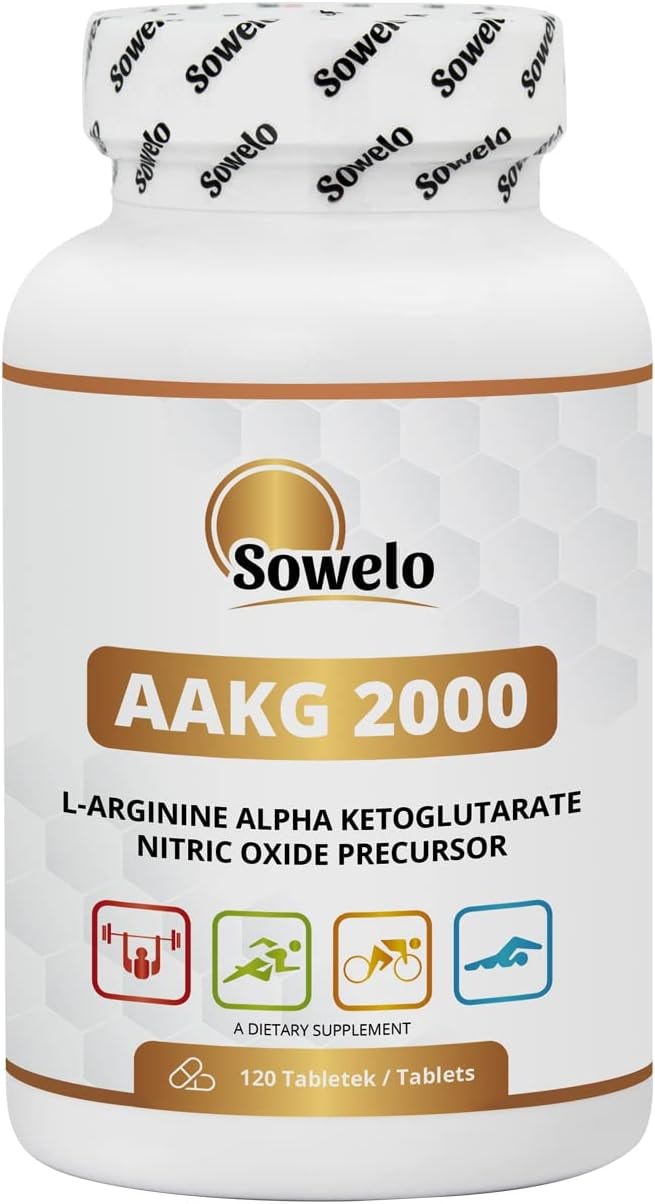 Produktbild von Bewertung Sowelo AAKG L-Arginin 1000mg Aminosäure Nahrungsergänzungsmittel Alpha Ketoglutarat Reguliert den Blutdruck Schnellere Muskelerholung 120 Kapseln