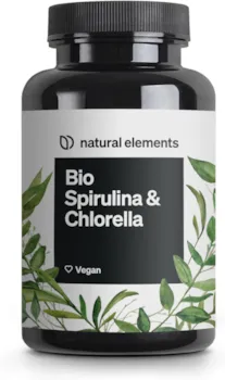 Produktbild von Bewertung natural elements Bio Spirulina & Chlorella Presslinge 500 Tabletten Zertifiziert Bio laborgeprüft ohne Zusätze hochdosiert vegan und in Deutschland produziert