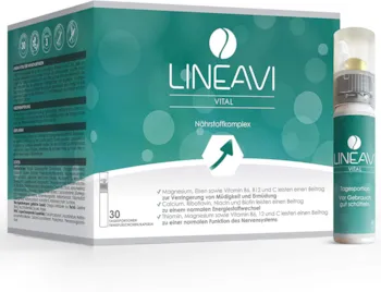 LINEAVI Vital, Multivitamin mit Vitaminen, Mineralstoffen und Omega-3-Fettsäuren, unterstützt das Nerven- und Immunsystem und den Energiestoffwechsel, in Deutschland hergestellt, 30 Trinkflaschen plus Kapseln