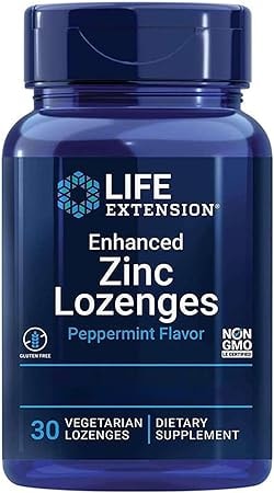 Produktbild von Bewertung Life Extension Enhanced Zinc Lozenges (Zink-Lutschtabletten), mit Pfefferminz-Geschmack