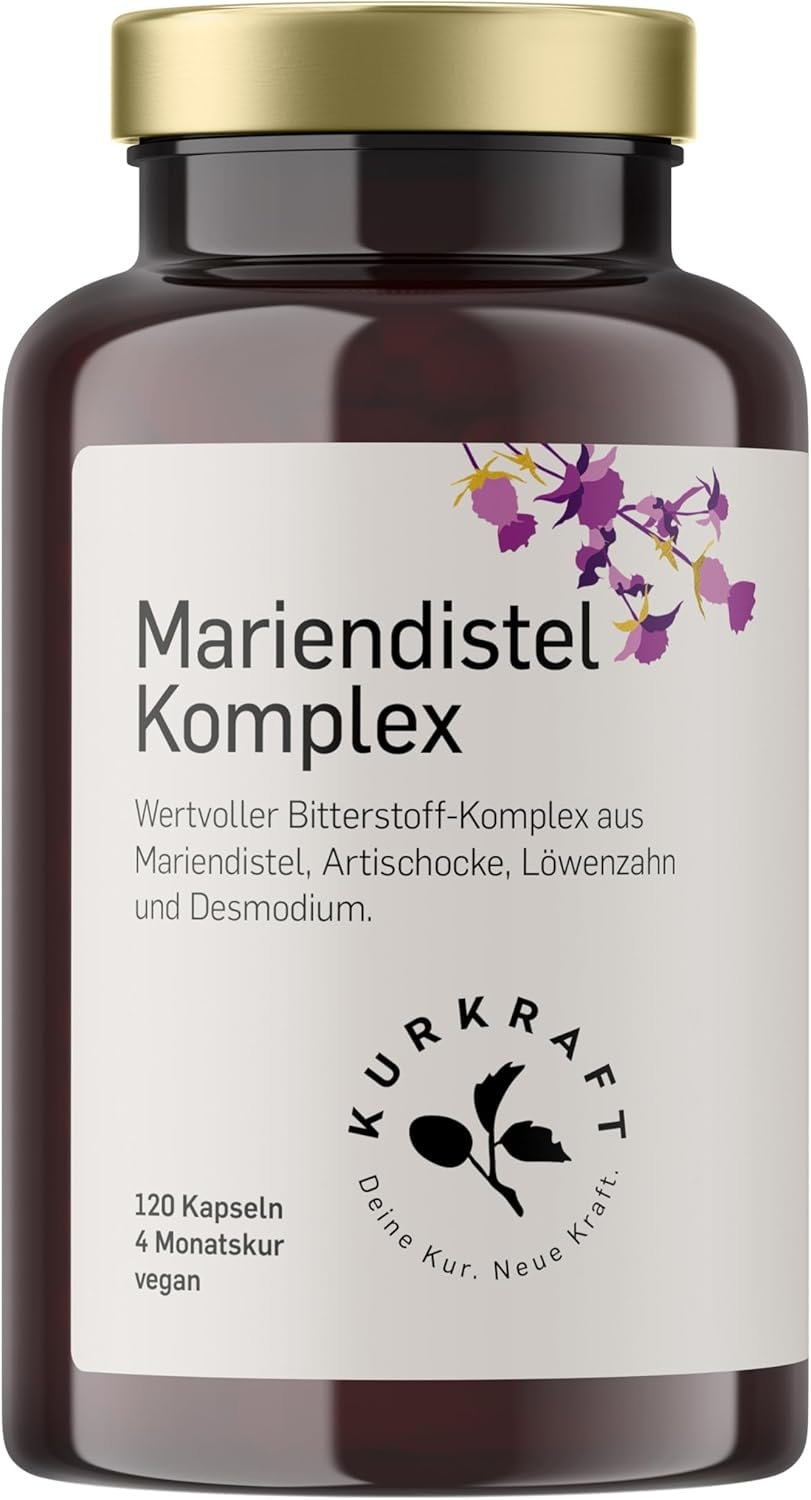Produktbild von Bewertung KURKRAFT Mariendistel Kapsel für die Lebergesundheit 120 Stück - Komplex mit Sylimarin, Artischocke, Löwenzahn und Desmodium