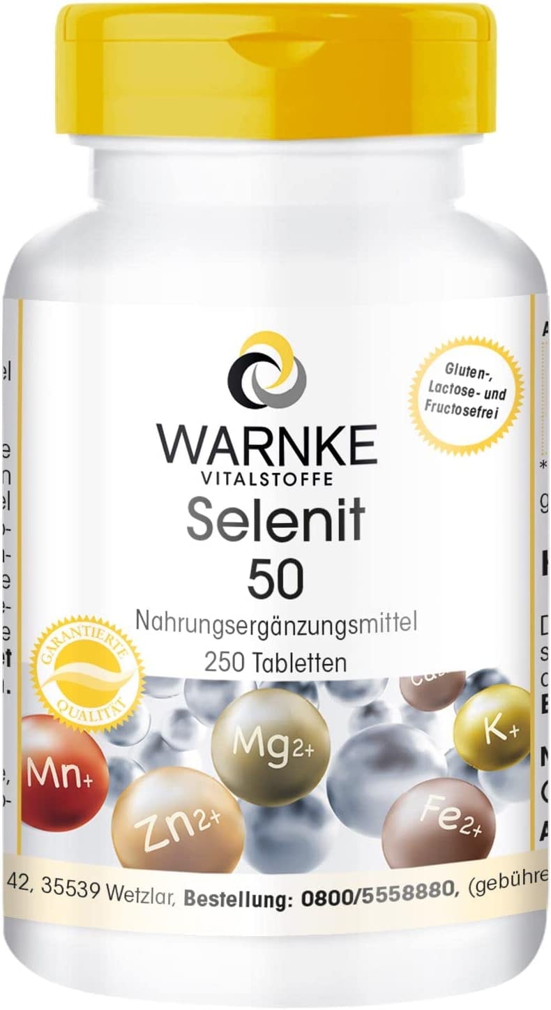 Produktbild von WARNKE VITALSTOFFE Selen Tabletten 50µg Selen pro Tablette vegan aus Natriumselenit hefefrei 250 Tabletten Großpackung