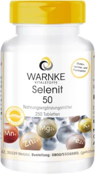 Produktbild von WARNKE VITALSTOFFE Selen Tabletten 50µg Selen pro Tablette vegan aus Natriumselenit hefefrei 250 Tabletten Großpackung