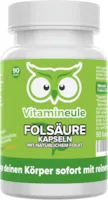 Produktbild von Bewertung Vitamineule Folsäure Kapseln 100% natürliches Folat 400 µg 5-MTHF - hochdosiert - bei Kinderwunsch & Schwangerschaft - ohne Zusätze - vegan - Qualität aus Deutschland - Vitamin B9 ohne Jod - Vitamineule®