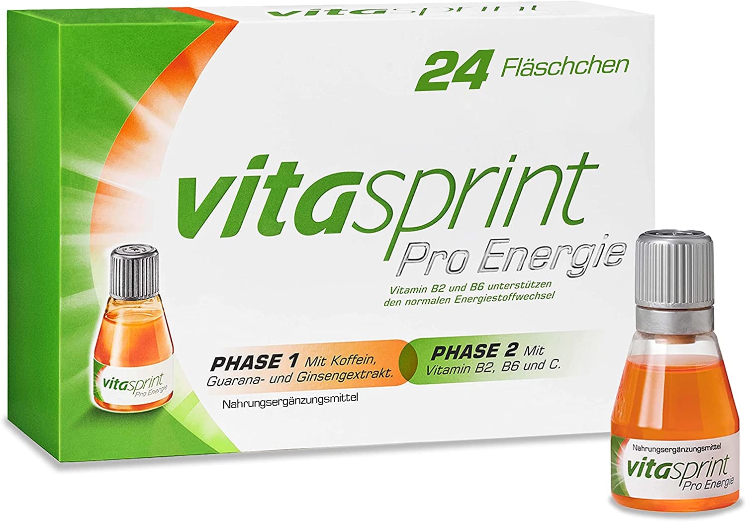 Produktbild von vitasprint Pro Energie, 24 St. – Nahrungsergänzungsmittel mit dem Extraschub* an Vitaminen wie Vitamin B6 und Vitamin C, Ginsengwurzel- und Guaranasamen-Extrakt für mehr Energie