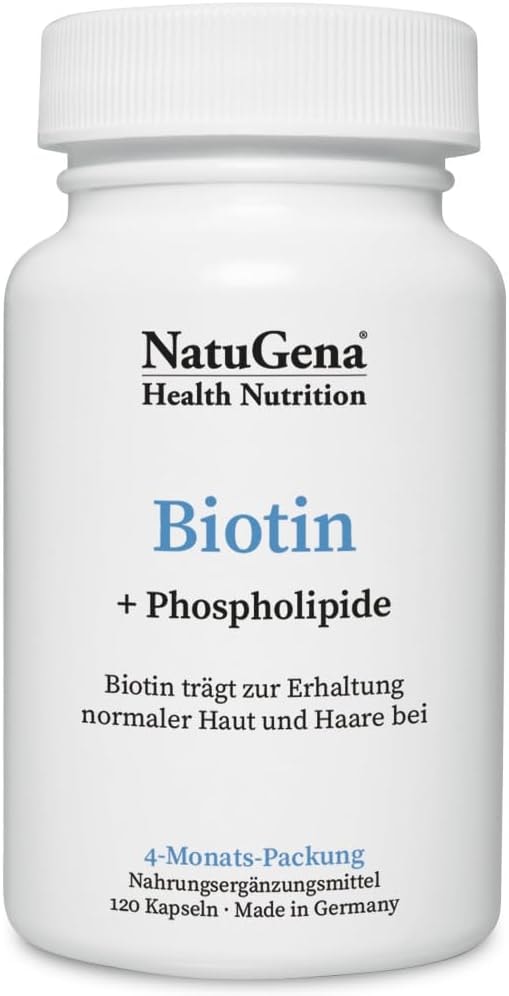 Produktbild von Bewertung NautuGena Biotin bioaktives Biotin mit Phospholipide 120 Kapseln 4 Monats Packung
