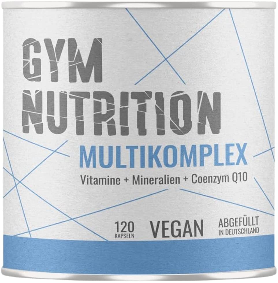 Produktbild von Gym Nutrition Multimineral Komplex – Laborgeprüft - 120 Kapseln – Vegan – Vitamine - plus Spuren-Elemente & Q10 – Vitamin-Präparat mit Mineralien — vegan, hochdosiert, Made in Germany — 120 Kapseln