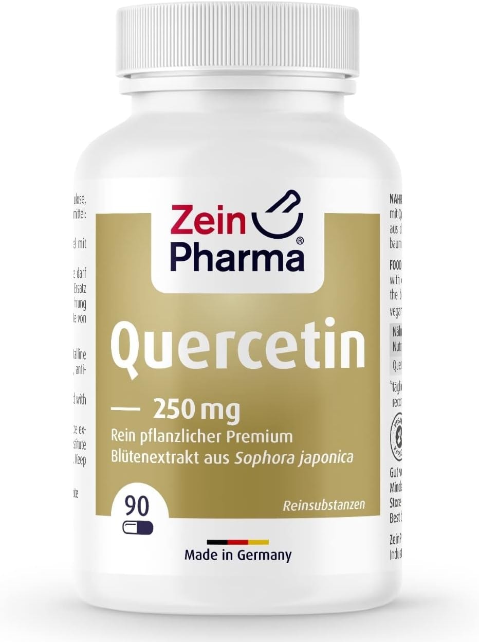 Produktbild von Bewertung Zein Pharma Quercetin Kapseln 250 mg 90 vegane Kapseln Quercetin Gewonnen aus den Blüten des japanischen Schnurbaums