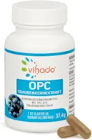 Produktbild von Bewertung Vihado OPC Traubenkernextrakt aus Trauben ausgewählter Anbaugebiete in Deutschland verarbeitet veganes Nahrungsergänzungsmittel mit OPC hochdosiert ohne Zusätze 110 Kapseln