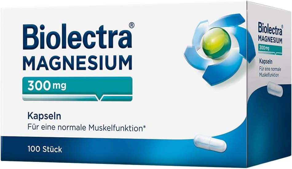 Produktbild von Bewertung Biolectra Magnesium 300 mg Kapseln 100 Stück Für eine normale Muskelfunktion Magnesium-Kapseln hochdosiert