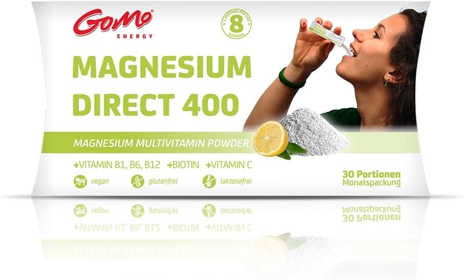 Produktbild von Bewertung GoMo Magnesium Vitamine 3000mg Magnesiumcitrat 400mg elementares Magnesium mit 8 hochdosierte Vitamine 1 Portion täglich direkt & schnell laborgeprüft