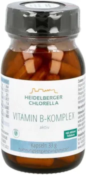 Heidelberger Chlorella B-Life Vitamin B-Komplex aktiv Kapseln, aktives Folat (5-MTHF als Quatrefolic®), hochdosiert, gute Bioverfügbarkeit, vegan, 33 g, 60 Kapseln