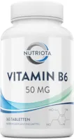 Nutriota Vitamin B6 50mg | 365 hochwirksame vegane Tabletten | Trägt zu einem gesunden Stoffwechsel, einer normalen Funktion des Nerven- und Immunsystems bei | Trägt zum Abbau von Müdigkeit bei | Von Nutriota