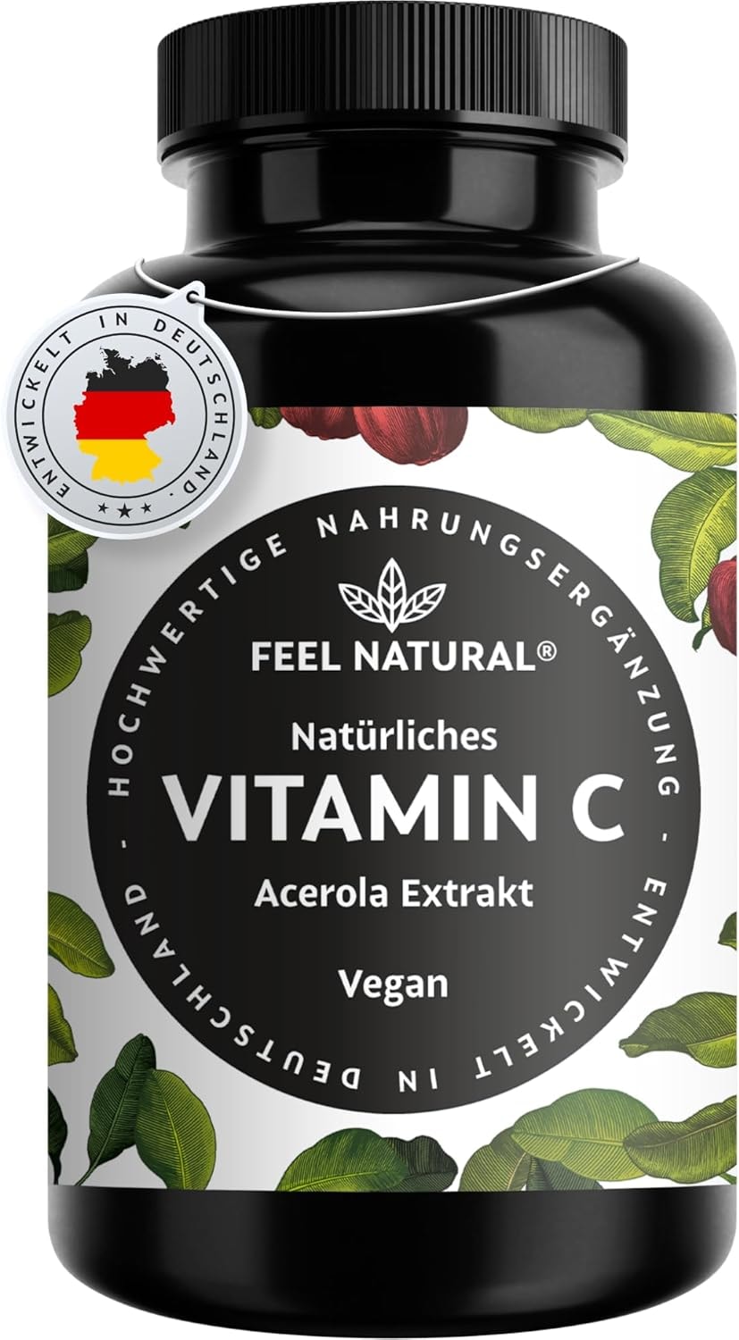 Produktbild von Feel Natural Acerola Kapseln - Natürliches Vitamin C - 180 vegane Kapseln