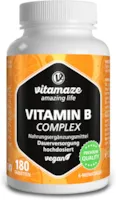 Produktbild von Bewertung Vitamaze amazing life Vitamin B Komplex hochdosiert vegan 180 Tabletten für 6 Monate B1, B2, B3, B5, B6, B7, B9, B12 Vitamine in einer Tablette Natürliche Nahrungsergänzung ohne Zusatzstoffe Made in Germany