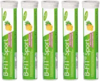 Produktbild von Bewertung B-FIT Sport Mineralien und Vitamine Intensiver Ananasgeschmack 5 x 20 = 100 Brausetabletten Made in Germany