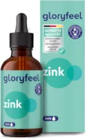 Produktbild von GloryFeel Zink Tropfen 100ml 3400 Tropfen Premium: Zink-Sulfat Flüssig (Ionisches Zink) - Ohne Alkohol & Vegan - Laborgeprüfte Markenqualität deutscher Herstellung