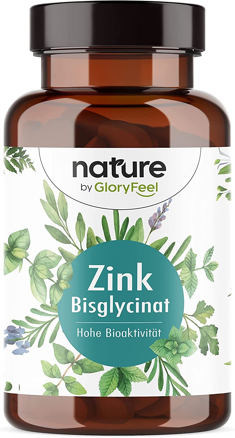 GloryFeel Zink 25mg 400 Tabletten Premium Zink-Bisglycinat (Zink-Chelat) hoch bioverfügbar - 25mg Elementares Zink pro Tablette - Laborgeprüft, vegan, ohne Zusätze in Deutschland hergestellt