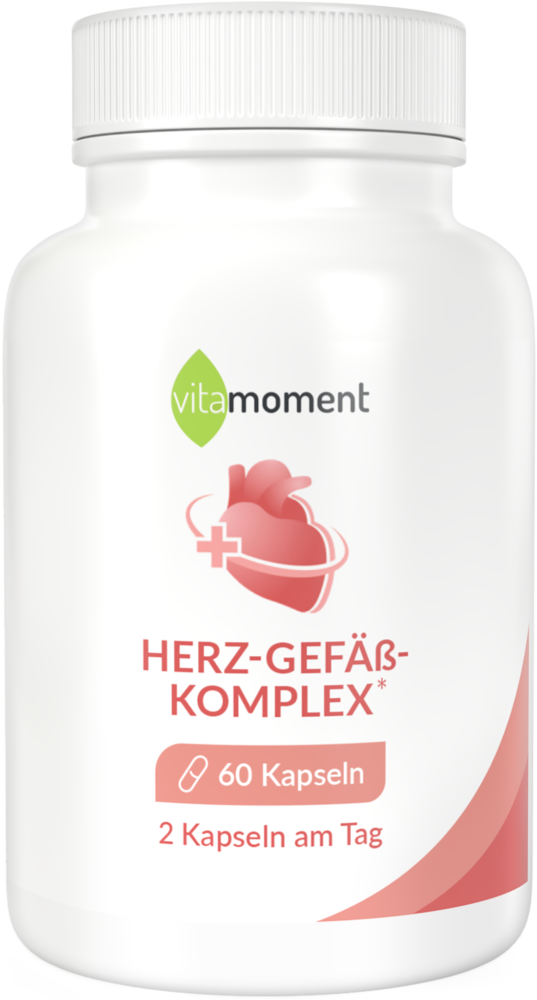 Produktbild von Bewertung vitamoment Herz-Gefäß-Komplex Kapseln Eisen Pflanzenextrakte Weißdornblatt Granatapfel Herz Gefäße Blutgerinnung Kollagenbildung