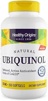 Produktbild von Healthy Origins, Natural Ubiquinol, CoQ10, 50mg, 150 Weichkapseln, Laborgeprüft, Glutenfrei, Sojafrei, Ohne Gentechnik
