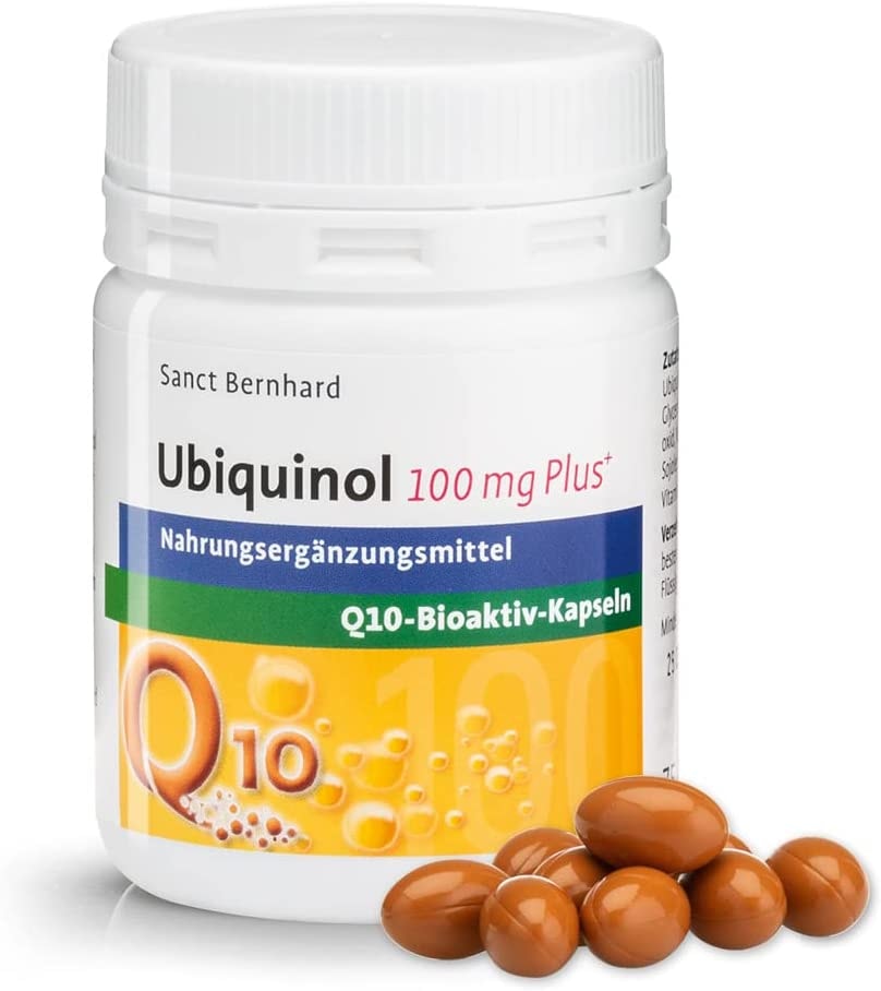 Produktbild von Sanct Bernhard Ubiquinol 100 mg Q10-bioaktiv-PLUS-Kapseln, mit 100 mg Ubiquinol (Kaneka QH™) pro Kapsel, 75 Kapseln