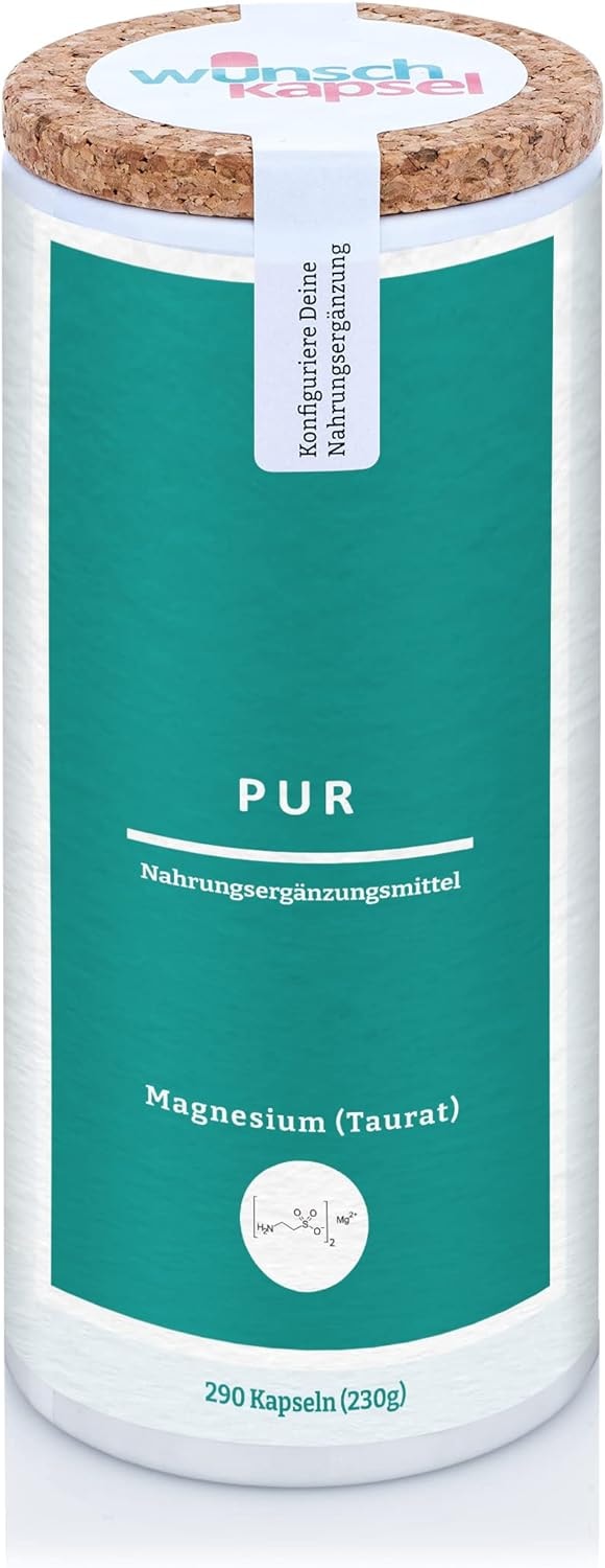 Produktbild von Bewertung Wunschkapsel Magnesiumtaurat Pur für Konzentration, Psyche und Leistung. 290 handgefertigte, vegane Kapseln