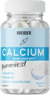 Produktbild von WEIDER Calcium Gummies, hochdosiert mit Vitamin K2 und D3, leckere Gummibärchen zur Unterstützung der Knochengesundheit, zuckerfrei, Gummibonbons mit Joghurtgeschmack, 18 Portionen