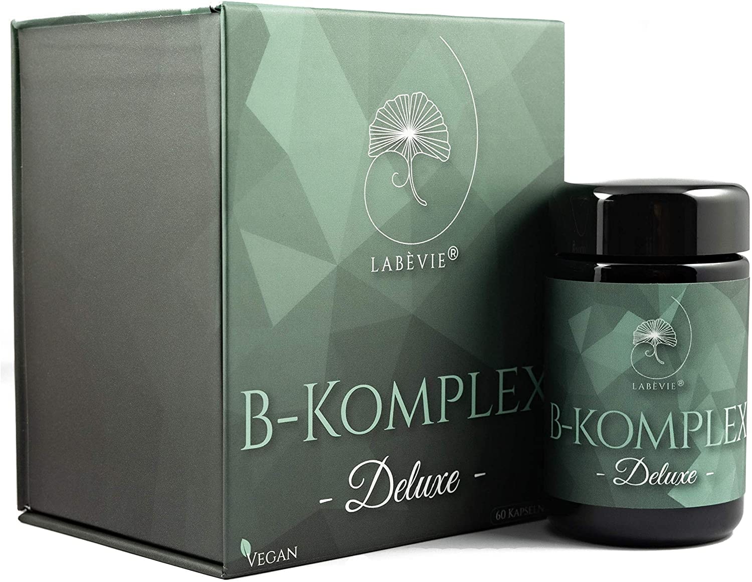 Produktbild von Labevie Vitamin B-Komplex Deluxe I Einzigartige 12in1 Kombination I Alle 8 B-Vitamine, 3 Cofaktoren (PABA, Inositol, Cholin) und MSM I Inklusive gratis Sticker und 60 Tage Gesundheits-Challenge