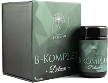 Produktbild von Labevie Vitamin B-Komplex Deluxe I Einzigartige 12in1 Kombination I Alle 8 B-Vitamine, 3 Cofaktoren (PABA, Inositol, Cholin) und MSM I Inklusive gratis Sticker und 60 Tage Gesundheits-Challenge