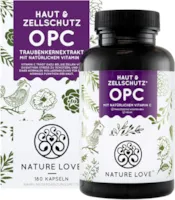 NATURE LOVE OPC Traubenkernextrakt hochdosiert mit 800mg Extrakt je Tagesdosis aus französischen Trauben - laborgeprüft, vegan und in Deutschland produziert