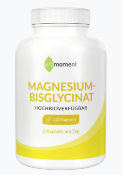 Produktbild von Bewertung vitamoment Magnesiumbisglycinat Kapseln Magnesium organisch gebunden Geschmacklos magenfreundlich Hochbioverfügbar Entspannung Schlaf Muskeln Knochen Nerven Zähne Müdigkeit