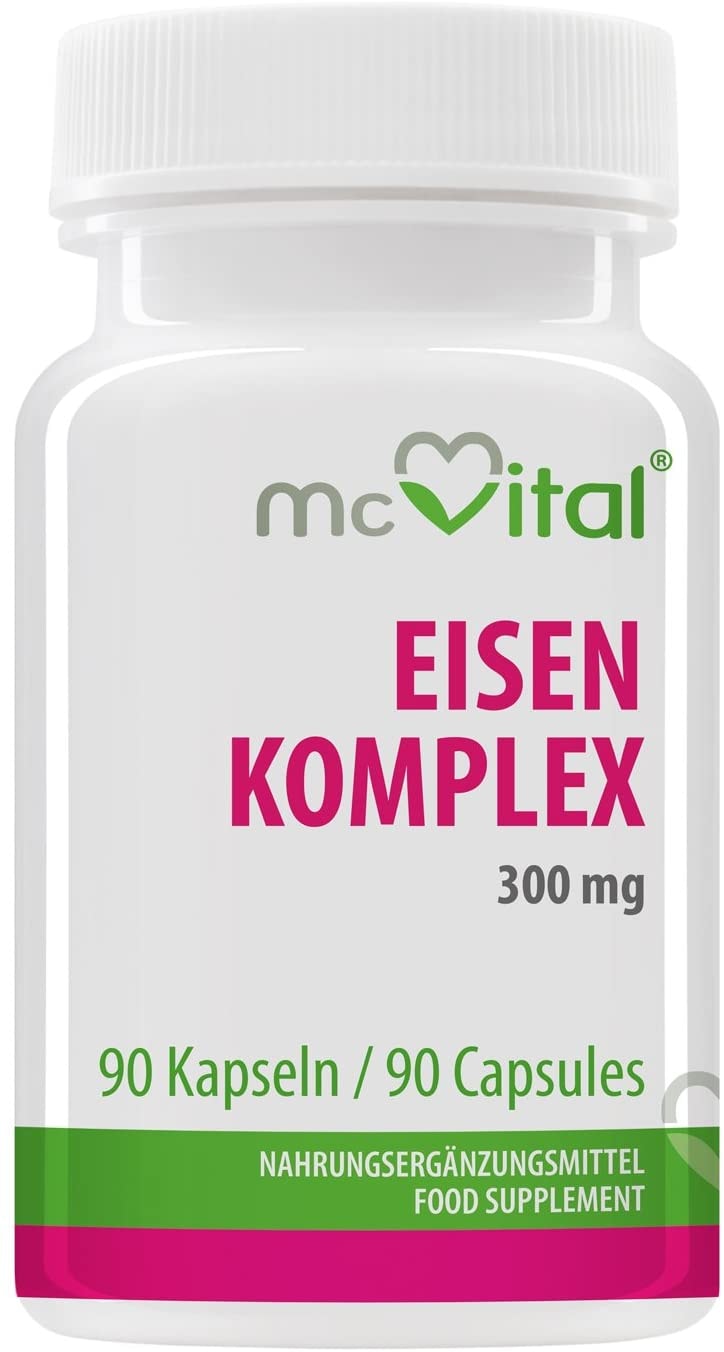 Produktbild von McVital Eisen Komplex 300 mg • 90 Kapseln • Mit Vitaminen • Made in Germany