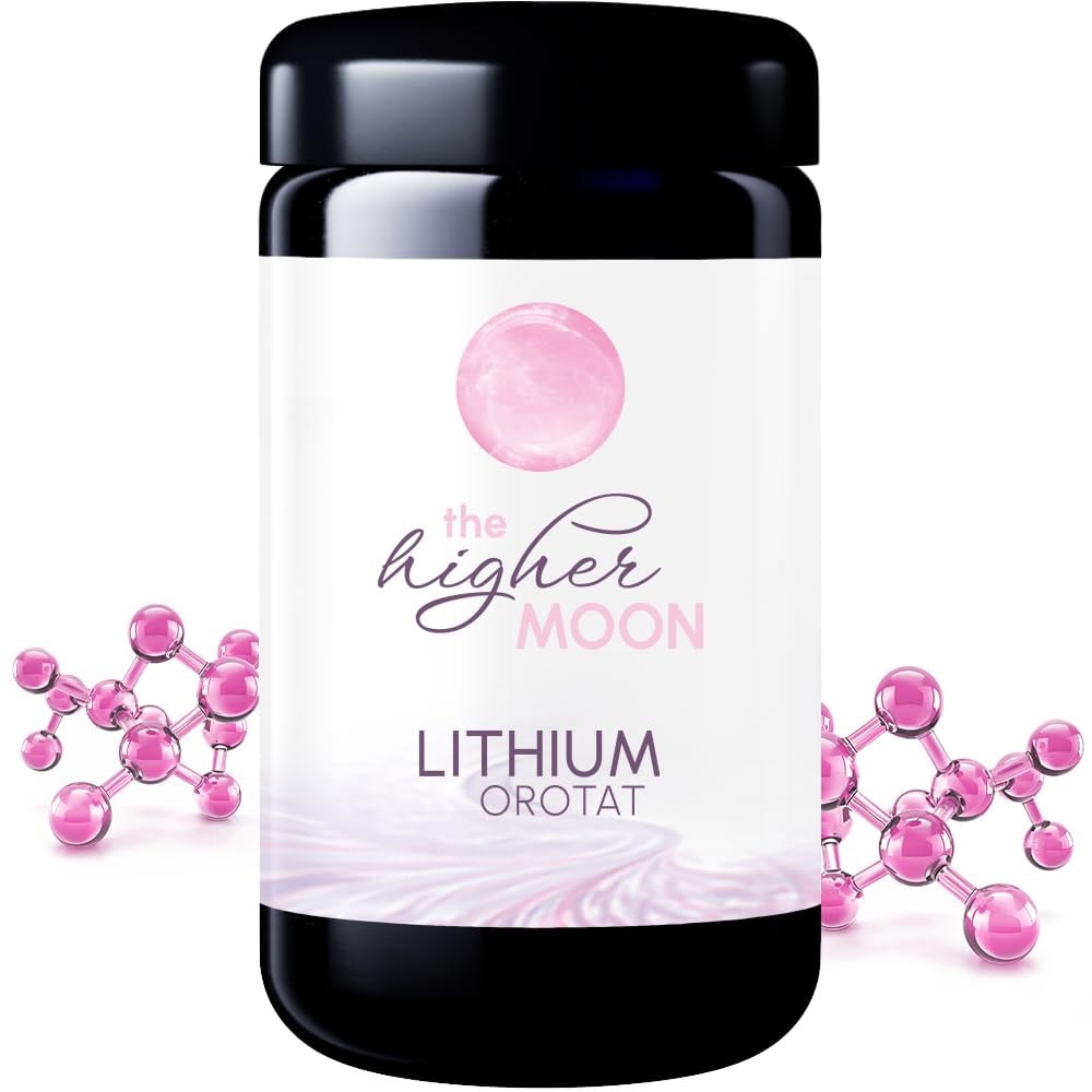 Produktbild von Bewertung The higher MOON Lithium Orotat Pulver 100g im Violettglas für Laborzwecke in Pharmaqualität mind. 99% rein 4% Lithiumgehalt unabhängig Laborgeprüft