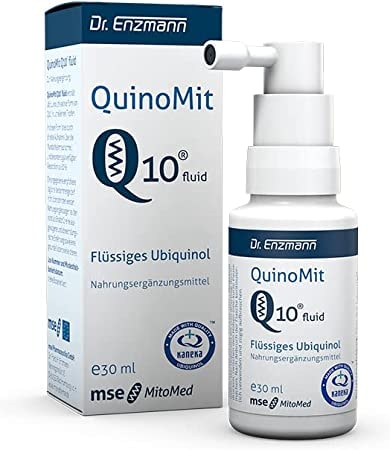 Produktbild von MSE Pharmazeutika GmbH - Ubiquinol flüssig vegan & hochdosiert Tropfen (30ml), atmungsaktiv, reduziert, liposomal Coenzym Kaneka Q10, hohe Bioverfügbarkeit, 8x wirksamer als Kps & Pulver, unterstützt das Nerven & Immunsystem