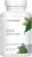 Produktbild von ImmuBoost Zink Bisglycinat 180 vegane Kapseln mit 25mg elementarem Zink 1 Tag 1 Kapsel Immunsystem stärken mit Zink | CO2-neutral